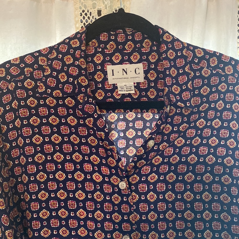 Women’s Patterned Button Down Shirt, M - image 2